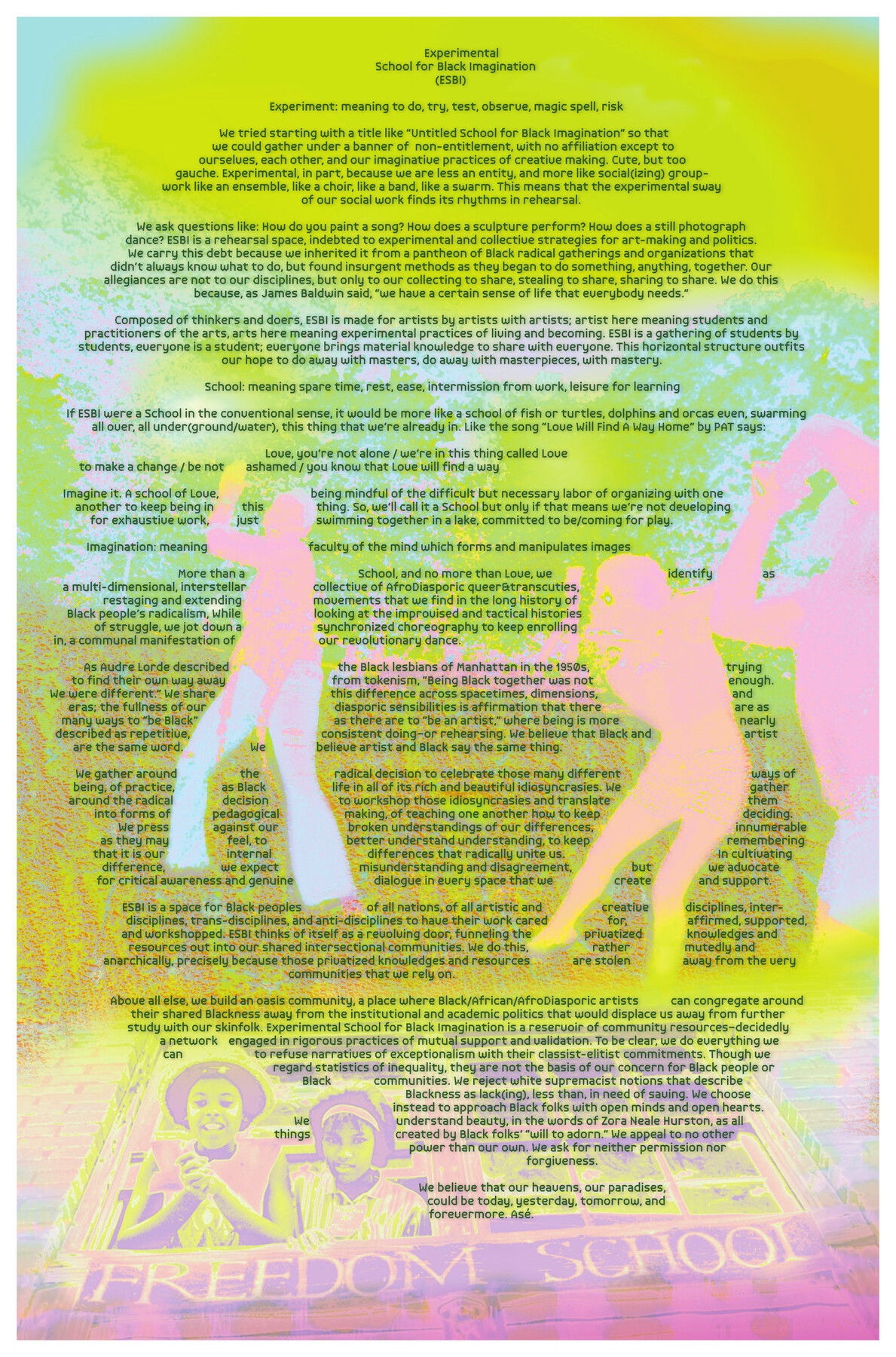 Experimental School for Black Imagination manifesto poster