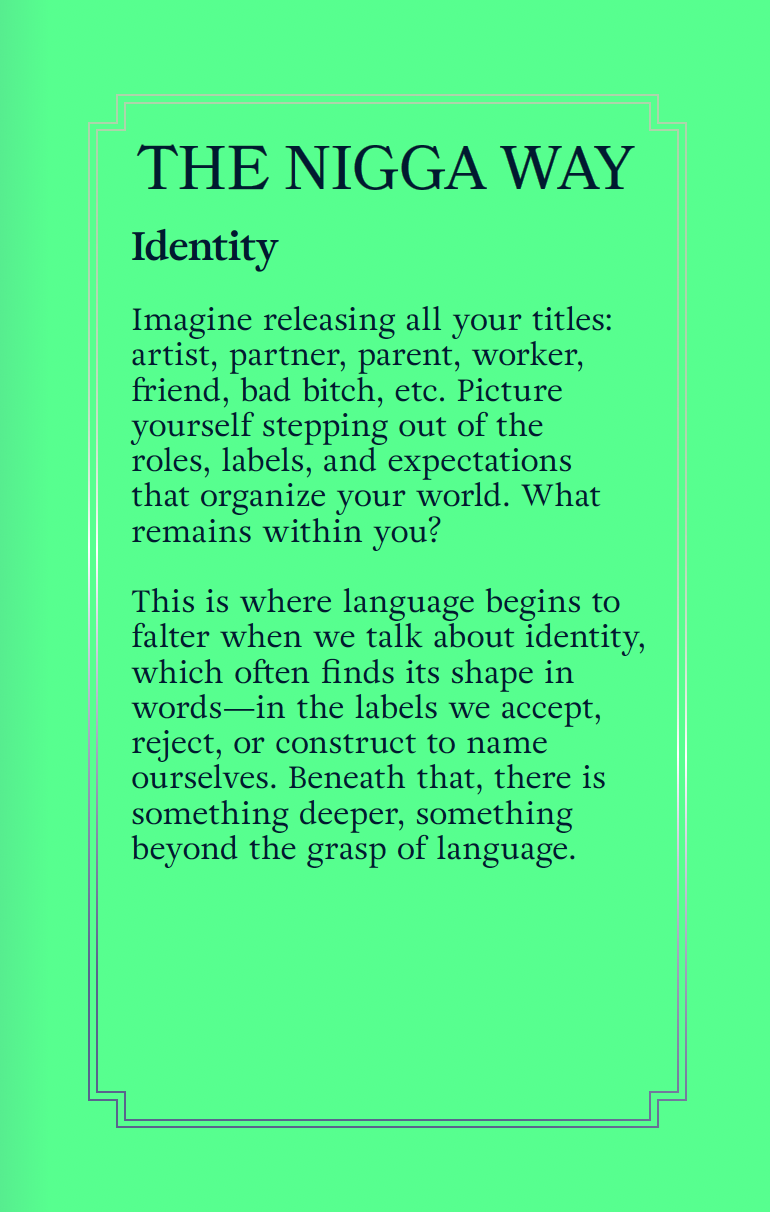 THE NIGGA WAY zine page